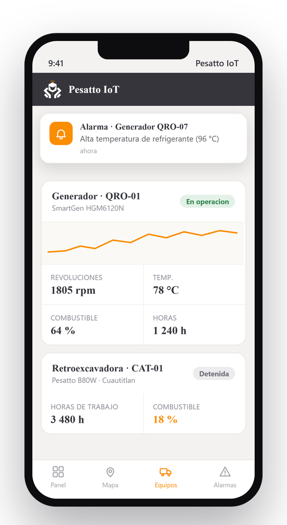 Pesatto IoT en el celular